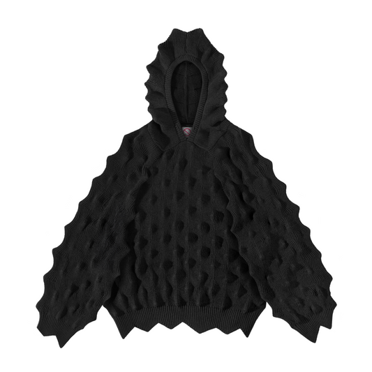Spiked Knit Hoodie