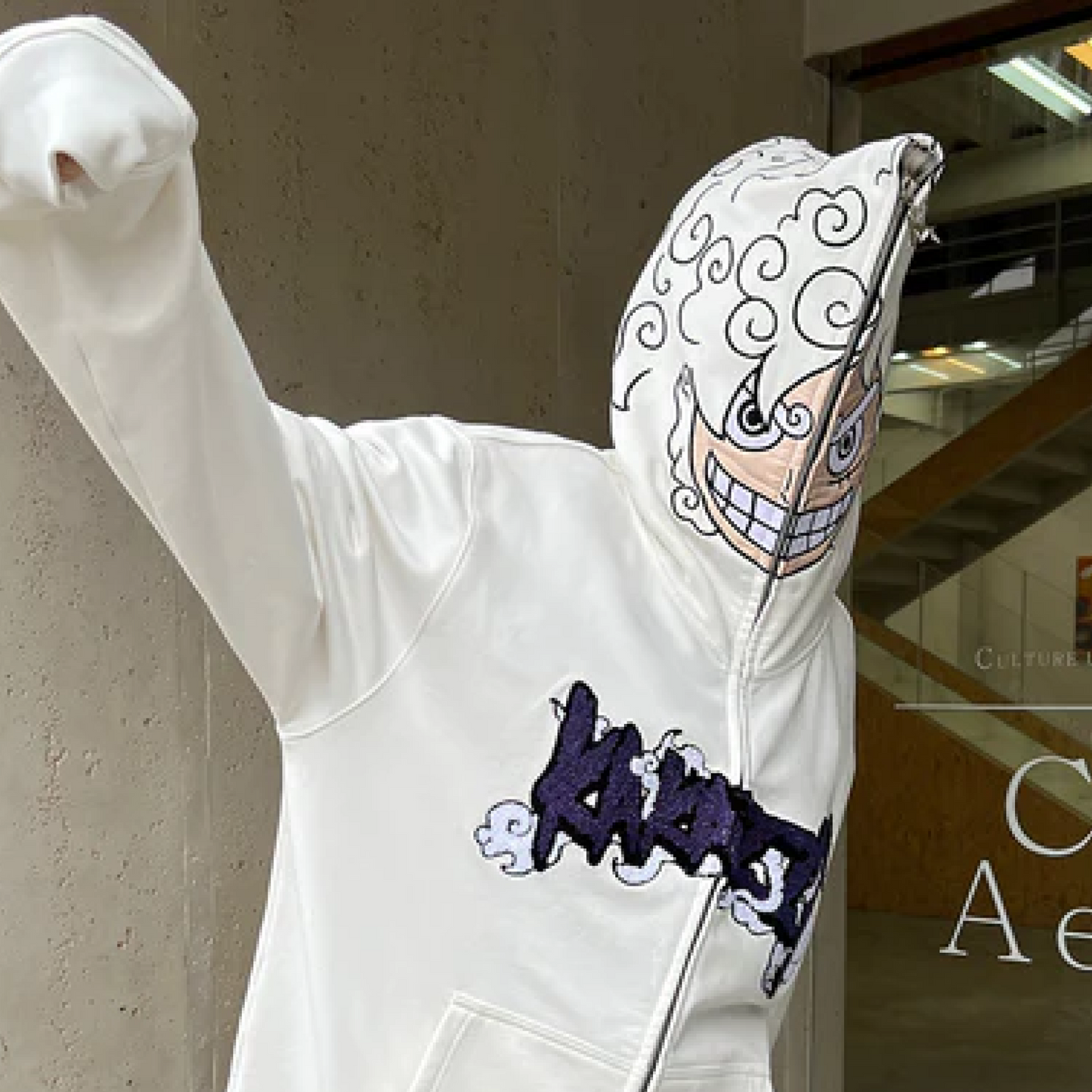 Full Zip Hoodie White (Eyes Can See)