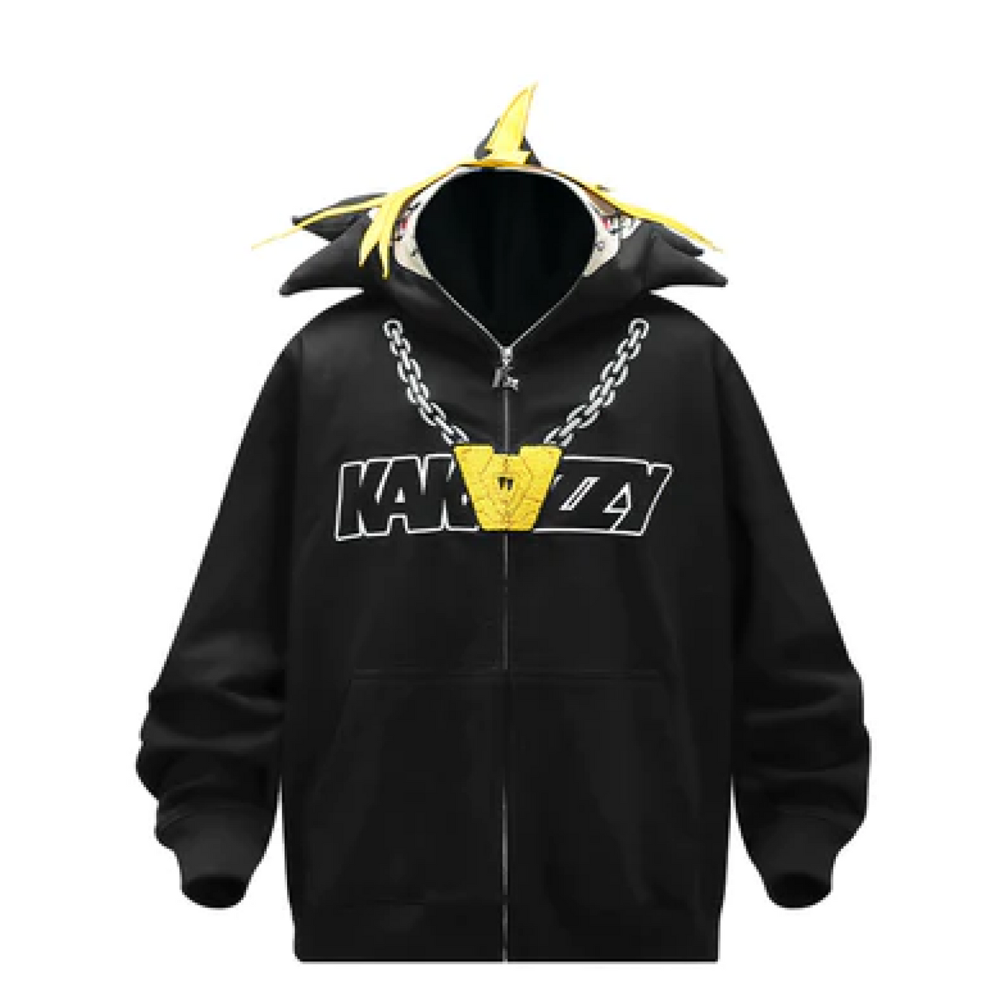 Full Zip Hoodie Black and Yellow (Eyes Can See)