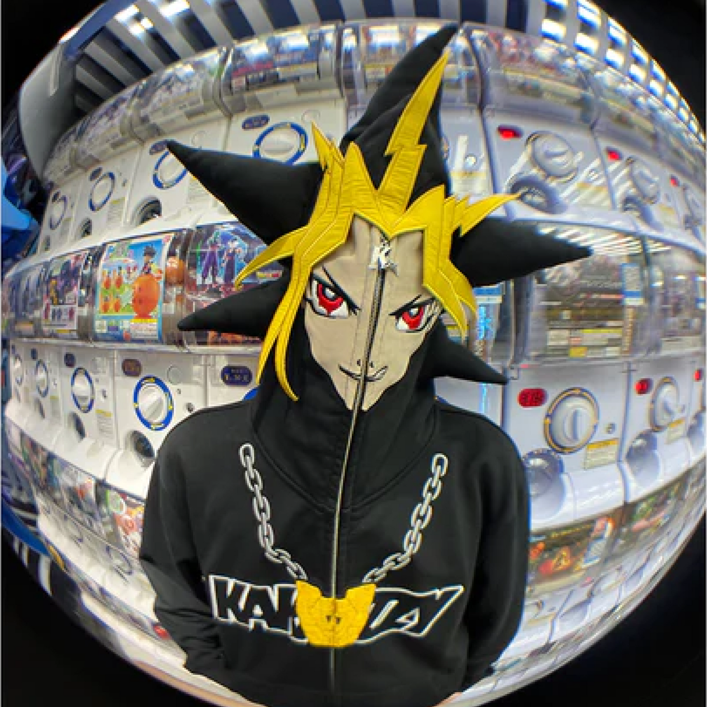 Full Zip Hoodie Black and Yellow (Eyes Can See)