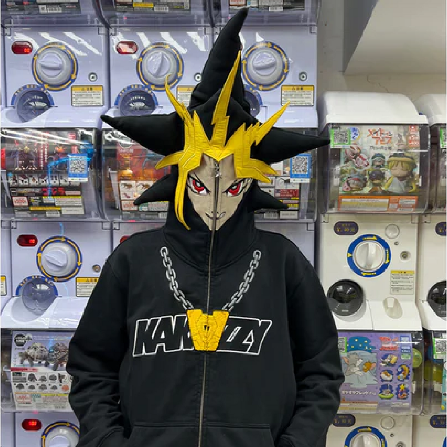 Full Zip Hoodie Black and Yellow (Eyes Can See)