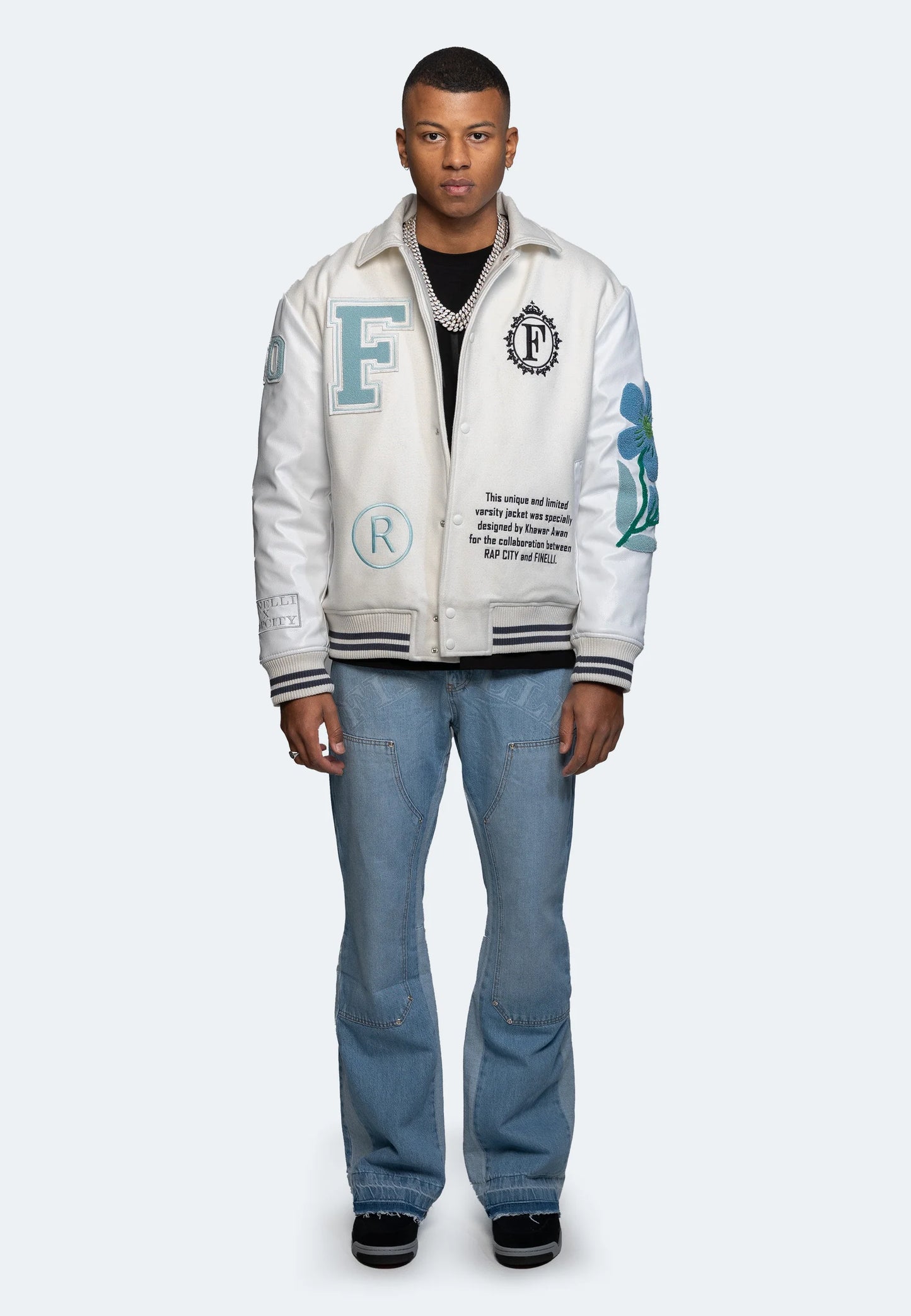 Cream Varsity Jacket