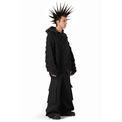 Spiked Knit Hoodie