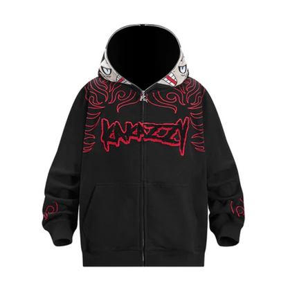 Kakazzy Full Zip Hoodie Black (Eyes Can See） – W-Drops