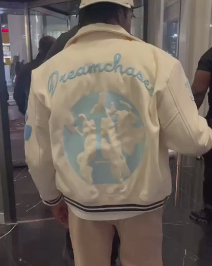 Cream Varsity Jacket