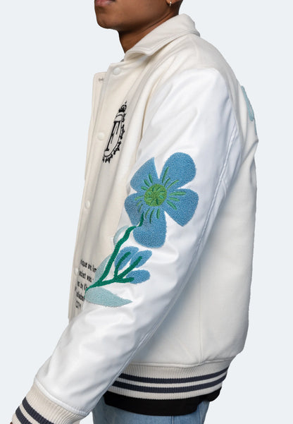 Cream Varsity Jacket