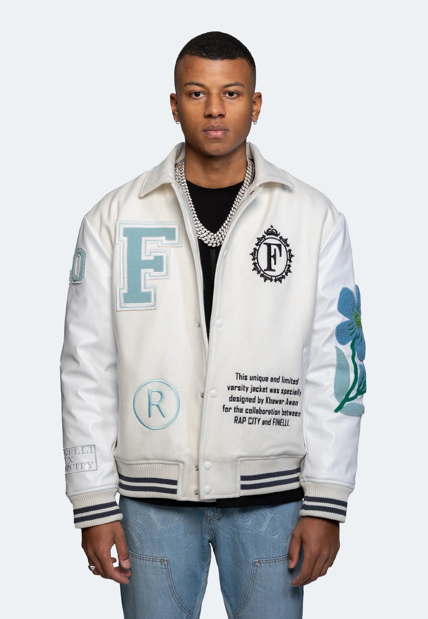 Cream Varsity Jacket